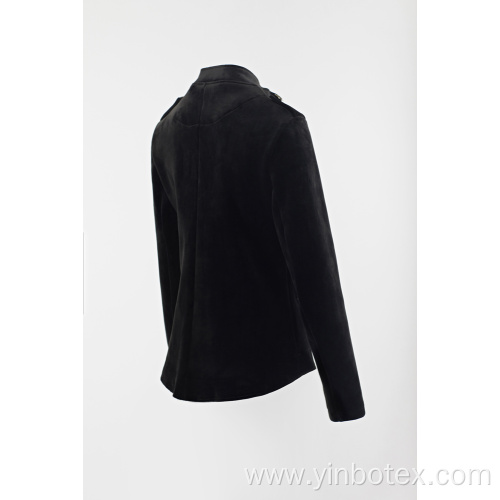 Black combined button blazer with span